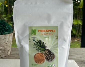 Organic Pineapple Powder Great for Baking, Smoothies, Cereal, Yogurt, Breakfast, Snack 1 pound pouch, Non-GMO, Kosher, Vegan, No Sugar Added