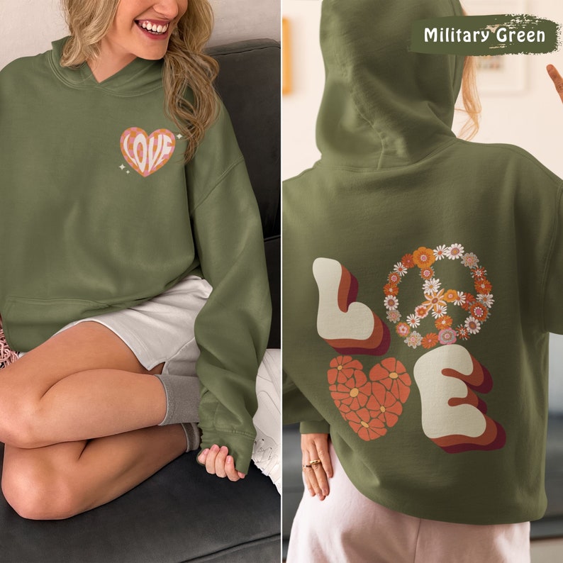 Hippie Love Floral Women's Hoodie