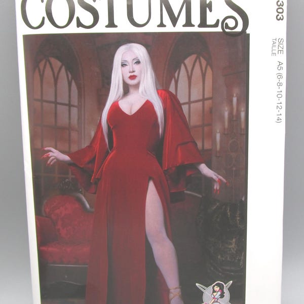 McCall's Costumes M8303 ~ Size A5 (6-8-10-12-14) ~ Misses' Dress and Sleeved Cape by Yaya Han Sewing Pattern
