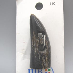 JHB ~ Brown 2" (50mm) 2-Hole Horn Toggle Button (1 Count) ~ #53254