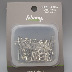 Fabany ~ 50 Piece 1 1/16&quot; Curved Coiless Quilting Safety Pins ~ #2017-6418
