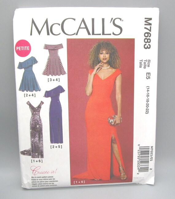 ladies petite dresses size 16 Mccall's M7683 ~ Misses'/miss With Shoulder and Skirt Variations Sewing Pattern ~ E5 (14-16-18-20-22) M9902DBlack