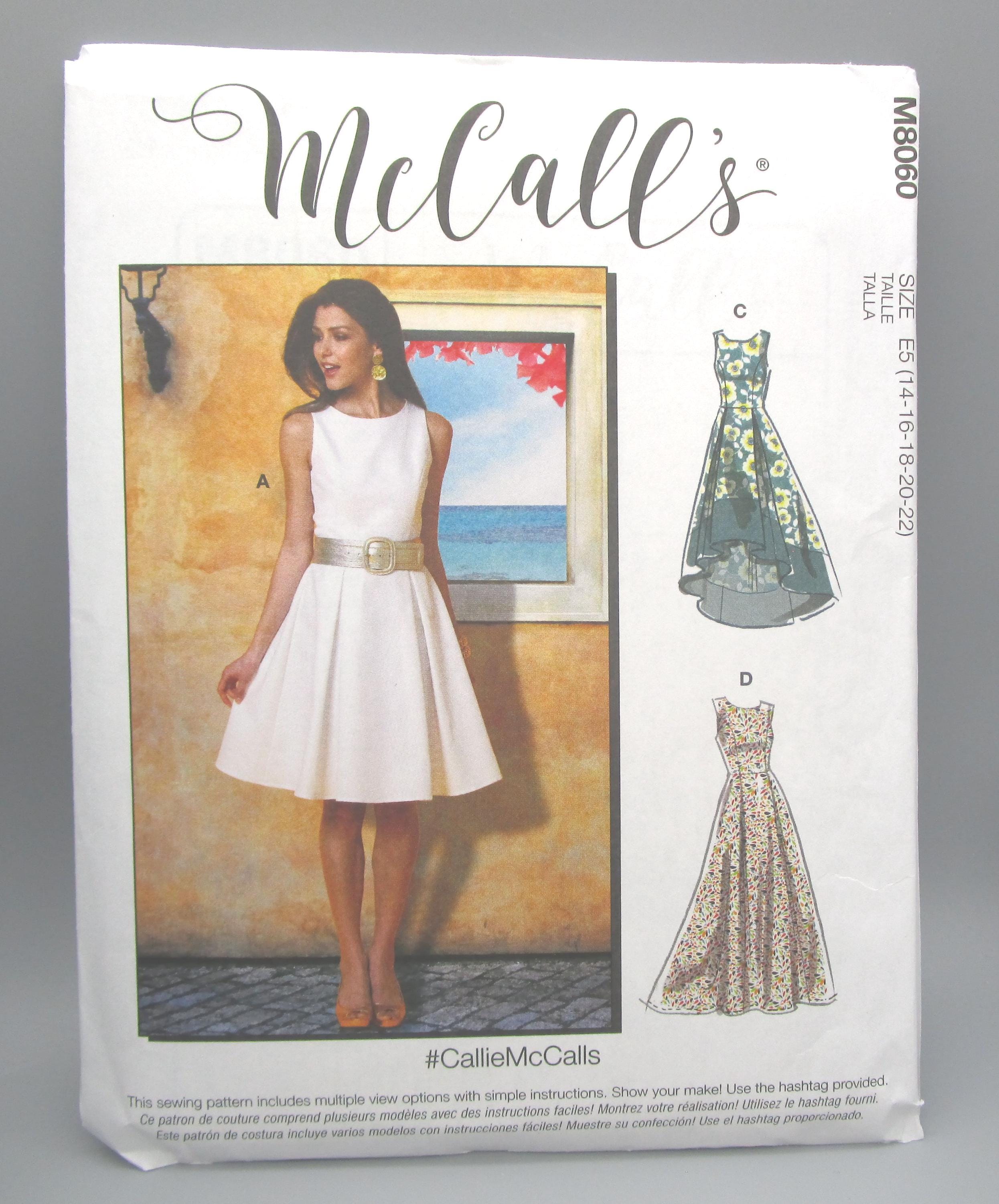 Mccall's M8060 ~ Misses' Pleated-skirt Dresses With A/B, C, D Cup Sizes ...