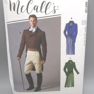 McCall&#39;s M8135~Size MWW (38-40-42-44) ~Men&#39;s Double-Breasted Jacket (Costume, Reenactment, Historical) Sewing Pattern