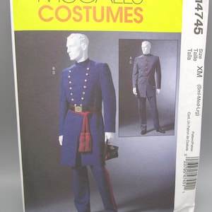 McCall&#39;s Costumes M4745~Size XM (Small, Medium, Large)~Men&#39;s Civil War Coat and Trousers Sewing Pattern