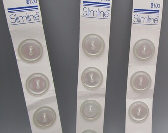 Blumenthal Lansing ~ 12 Count White (V13) Round 3/4&quot; (19mm) Slimline 2-Hole Buttons