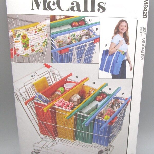 McCall's ~ Shopping Cart Bags and Coupon Case Sewing Pattern #M8420 ~ One Size