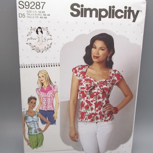 Simplicity ~ Misses&#39; Sweetheart-Neckline Blouses Patterns by Gertie Sewing Pattern #S9287 ~ Size 12-20 U.S.