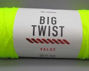 Big Twist Value Slime Green Medium Yarn ~ 6 oz / 380 yards Dye Lot # 655990
