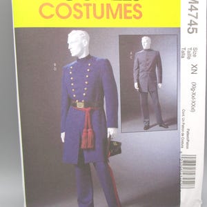 McCall&#39;s Costumes M4745~Size XN (XL - XXXL)~Men&#39;s Civil War Coat and Trousers Sewing Pattern