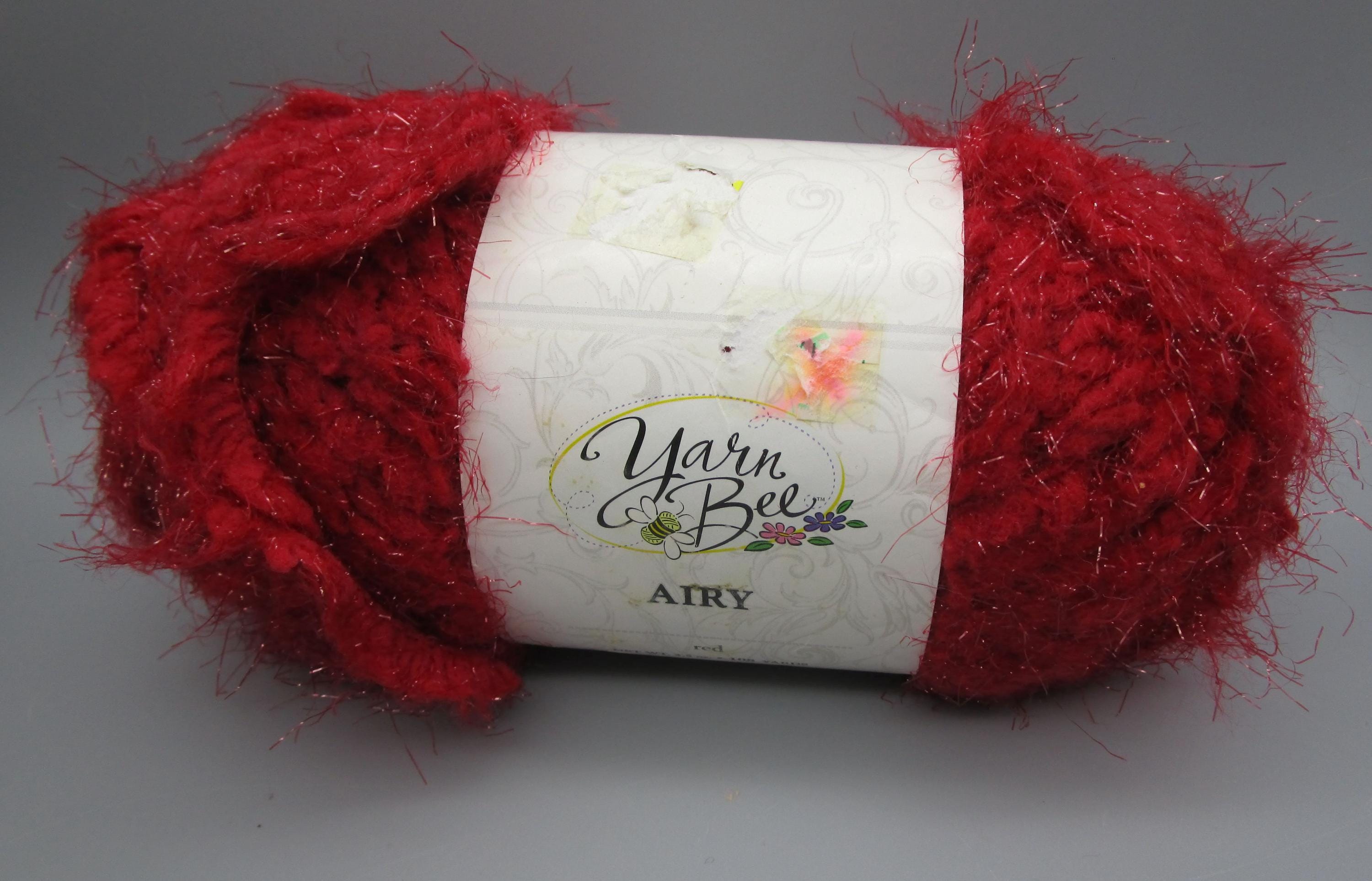 Yarn Bee ~ Red Airy Yarn ~ Dye Lot H ~ 3.5 oz ~ 108 Yards