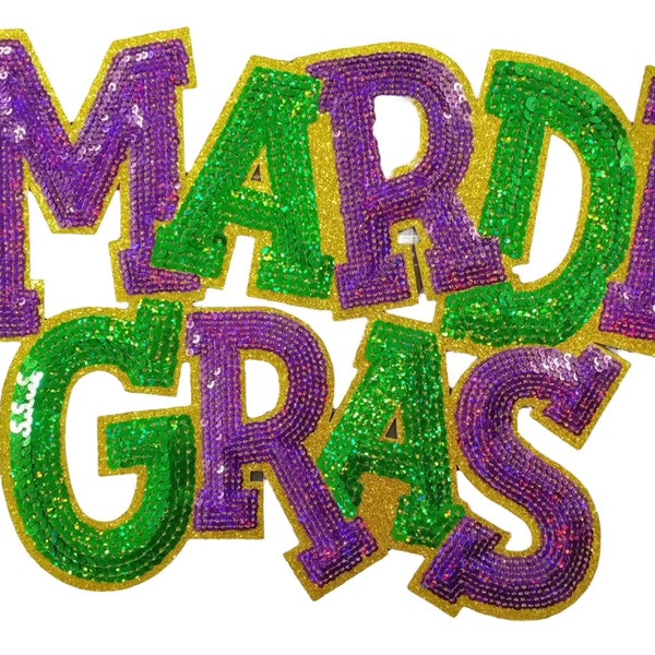 mardi gras sequin iron on patches