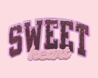 Sweetheart Chenille Sequin Iron On Patch, Valentine's Day DIY
