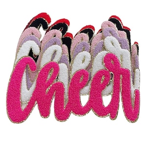 CHEER Chenille Iron On Patch, Cheerleading Chenille Patch