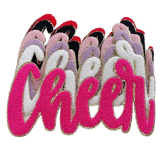 CHEER Chenille Iron on Patch, Cheerleading Chenille Patch, 