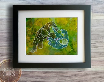 Catjitsu Technique 007 Ezekiel Choke Fine Art Print | Unframed