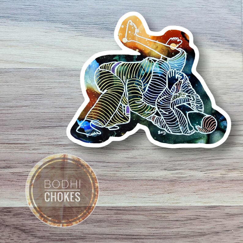 Mens Triangle Choke Jiu Jitsu Sticker, Waterbottle Sticker, Colorful ...