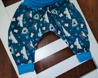 Bloomers baby pants for boy or girl clothing size 56 - size 110 with unicorn motif and cuffs