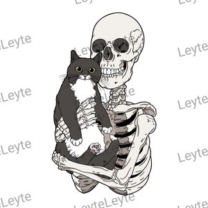 Skeleton & cat HD PNG, SVG