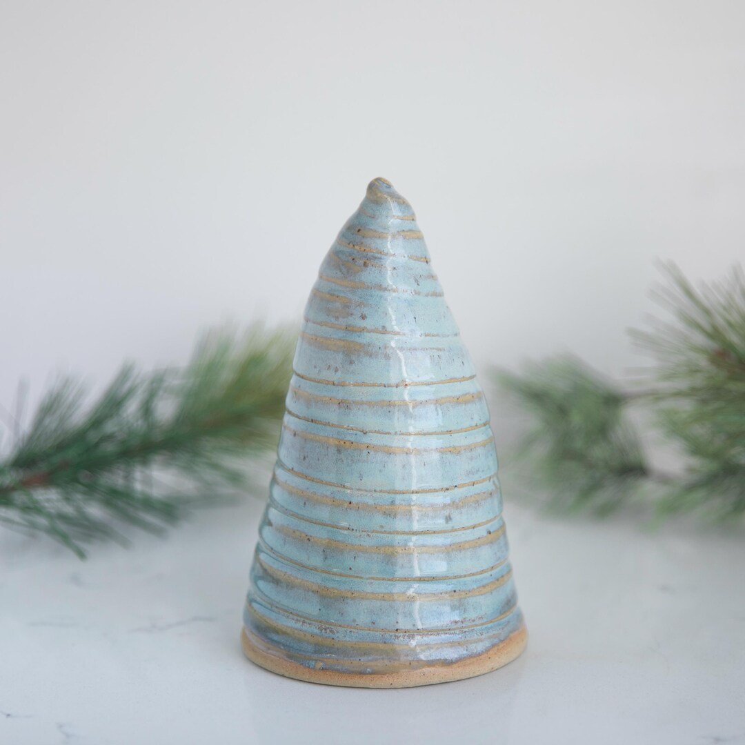 Handmade Ceramic Christmas Tree | Medium Teal Pottery Tree | Table ...