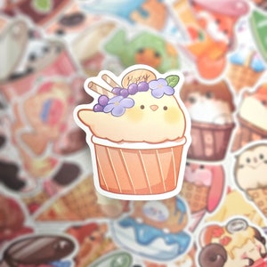 Niedliche Tierfutter Aufkleber, Tier, Essen, wasserfester Aufkleber, wasserdicht, kawaii Aufkleber, Wasserflasche, Brotdose, Notizbuch