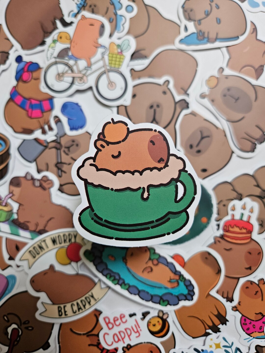 Cute Capybara Stickers, Waterproof Stickers, Waterproof, Kawaii ...
