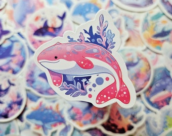 Cute whale stickers, shark, sea creatures, animal, kawaii stickers, notebook, DIY