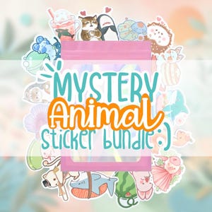 Mystery Sticker pack, Animal, surprise sticker, grab bag, sticker bundle, sticker pack, cute, lunchbox, notebook, laptop, DIY
