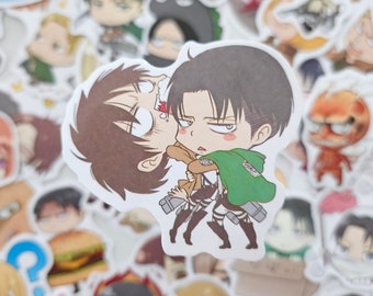 Pegatinas lindas de Attack on Titan, anime, titán, pegatinas impermeables, pegatinas kawaii, botella de agua, lonchera, cuaderno