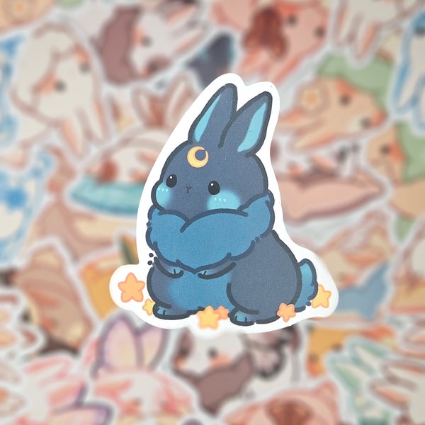 Cute bunny stickers, magical bunny, bunny, rabbit stickers, waterproof, kawaii stickers, lunchbox, notebook