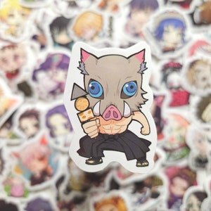 Autocollants mignons tueur de démons, anime, Tanjiro, Nezuko, autocollants imperméables, imperméables, autocollants kawaii, bouteille d'eau, boîte à lunch, cahier