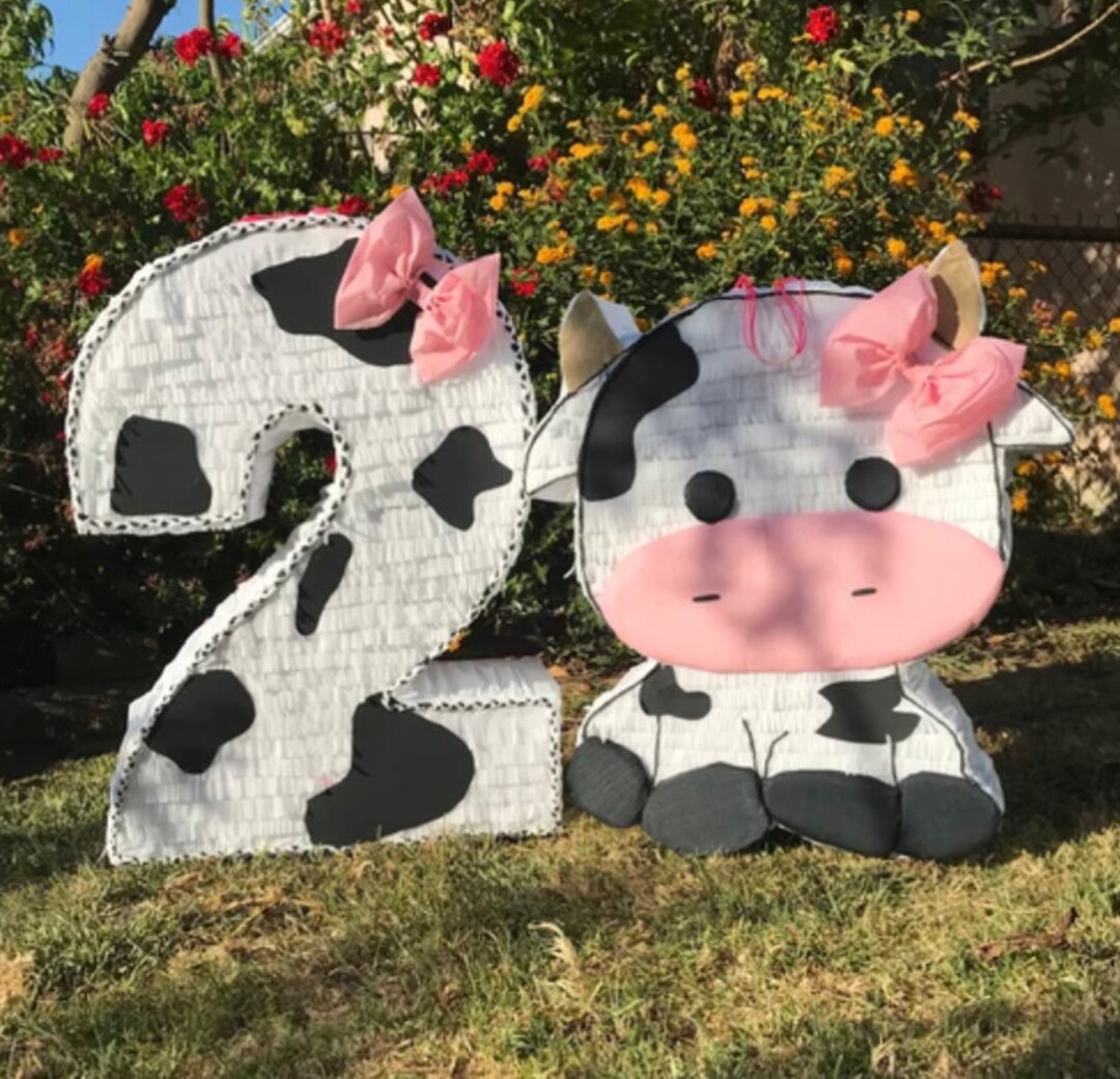Baby Cow Piñatas / Cow Number Piñata / Cow Patty Decorations/ Etsy