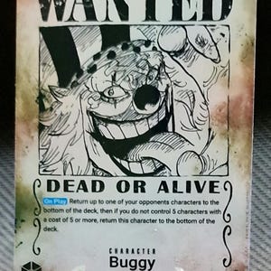 One Piece Proxy Card Holo - Buggy OP09-051 Charakter Alt ART Wanted ENG Version
