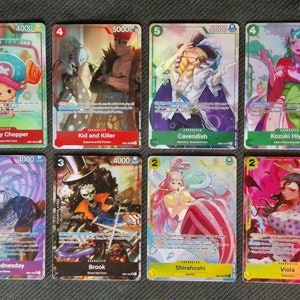 Carte proxy One Piece Holo - Tony Tony Chopper Kid et Killer Cavendish Kozuki Hiyori Miss Wednesday Brook Shirahoshi Viola - Personnage EB01