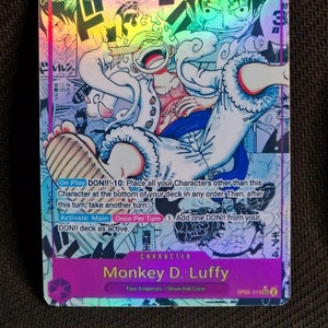 Carte personnalisée de l'art manga One Piece Monkey D. Luffy OP 05