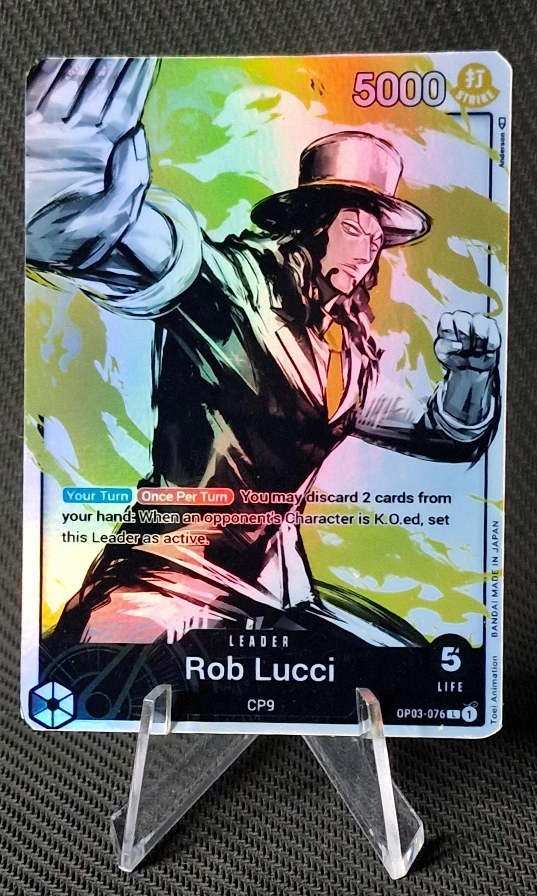 One Piece Proxy Card Holo - Rob Lucci Leader OP03-076 Alt Art - Etsy
