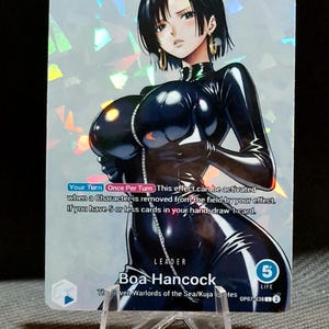 Carte One Piece Holo - Boa Hancock Custom Leader OP07-038 Alt Art Nouvelle holographie "Shatter Glass" Waifu