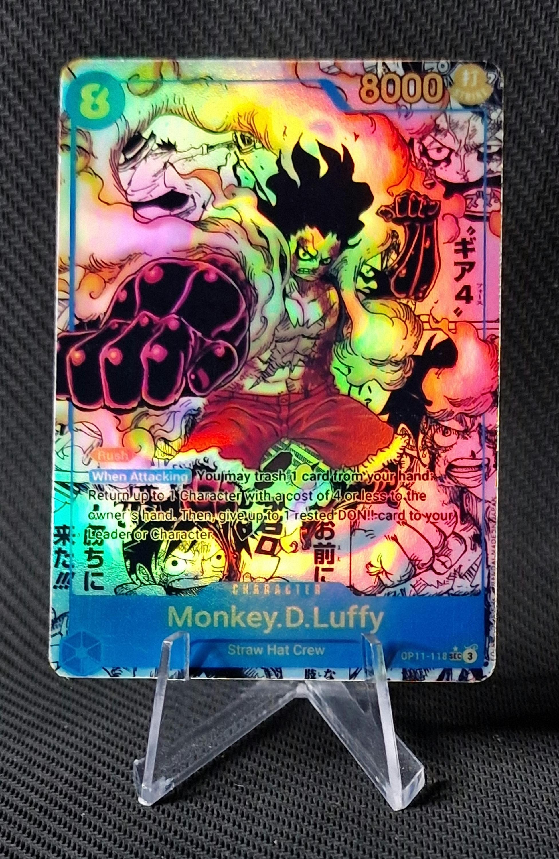 少年漫画 Custom order - Mugiwara One Piece Manga Art Proxy Card Holo - Monkey.d.luffy OP11