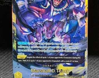 Carta proxy personalizada del personaje de One Piece Marshall.D.Teach OP16-119 Sec