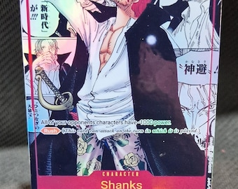 Tarjeta proxy personalizada del arte del manga de One Piece, Shanks OP 09-004, versión ENG