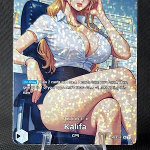 One Piece Karte Holo - Kalifa Custom Charakter OP03-081 Alt Art Neue Holografie "DOT" Waifu