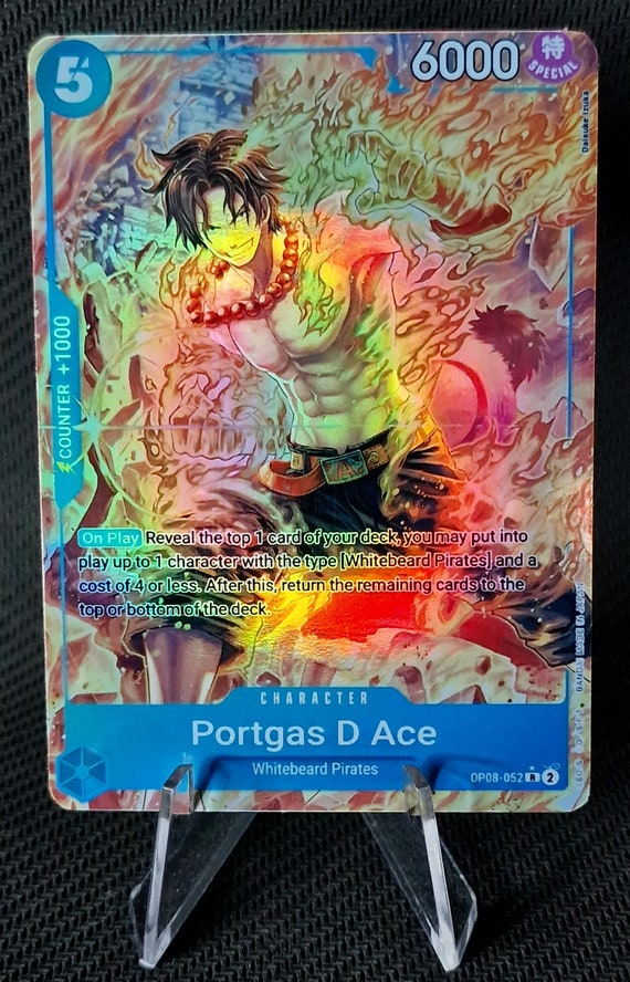One Piece Proxy Card Holo - Portgas D Ace OP08-052 Character - Etsy