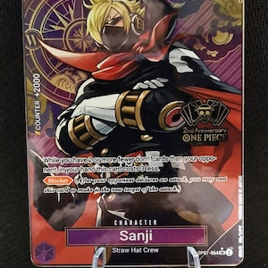 One Piece-Ersatzkarte Holo – Sanji OP07-064 Charakter-Sonderset zum zweiten Jahrestag 2024