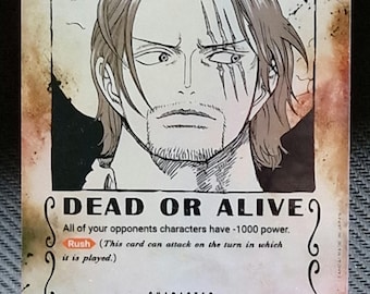 Tarjeta proxy de One Piece Holo - Shanks OP09-004 Personaje Alt ART Se busca versión ENG