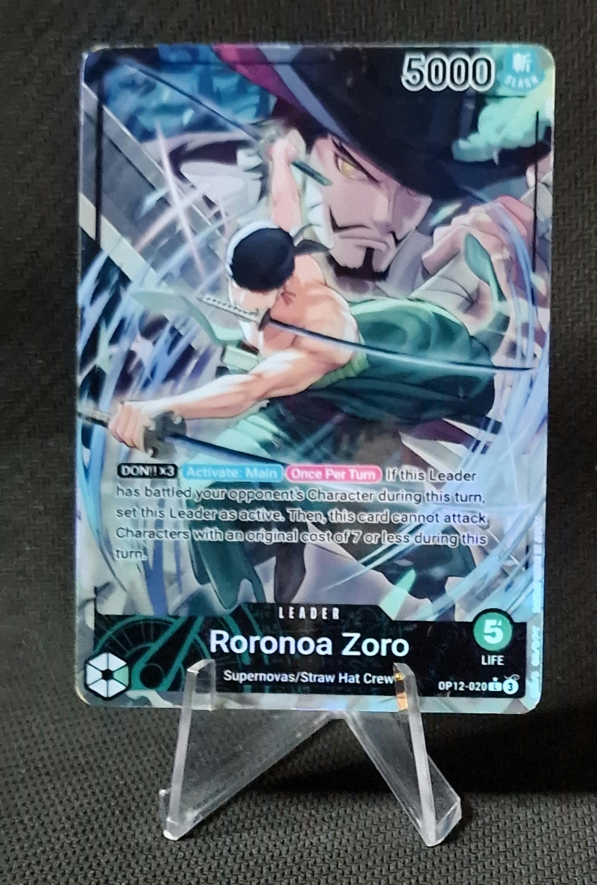 One Piece Proxy Card Holo - Roronoa Zoro Leader OP12-020 Alt Art