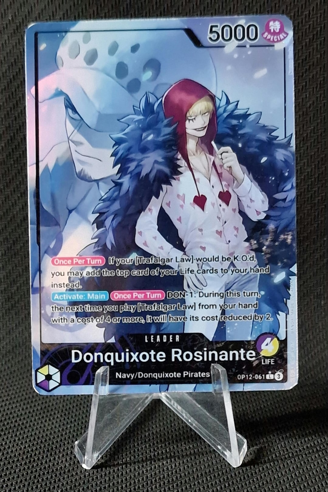 One Piece Proxy Card Holo - Donquixote Rosinante Leader OP12-061 Alt Art -  Etsy