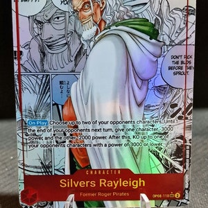 Personaje de una pieza manga arte tarjeta personalizada proxy Silvers Rayleigh OP 08