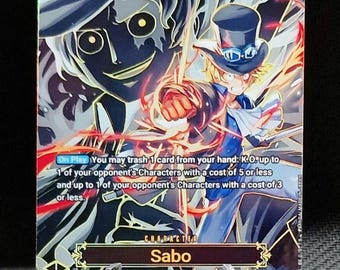 Tarjeta proxy de One Piece Holográfica - Sabo OP07-118 Arte especial OP13