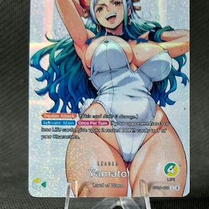 One Piece Karte Holo - Yamato Custom Leader OP06-022 Alt Art Neue Holografie "Parallel" Waifu