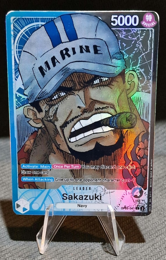 sakazuki one piece card game One Piece Proxy Card Holo - Sakazuki Leader OP05-041 Alt Art